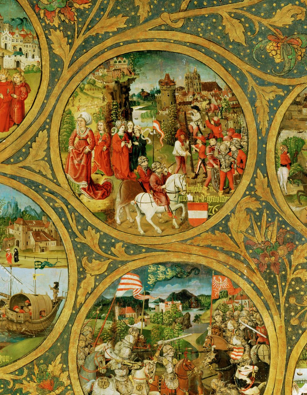 "Ostarrichi "nin ilk hükümdarları olan Babenberg Margrave ve Düklerinin soy ağacı by Unknown Artist