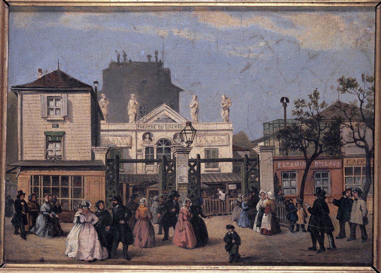 Eski tiyatro Bobino (veya Lüksemburg), v.1840 - anonim resim, Musee Carnavalet by Unknown artist