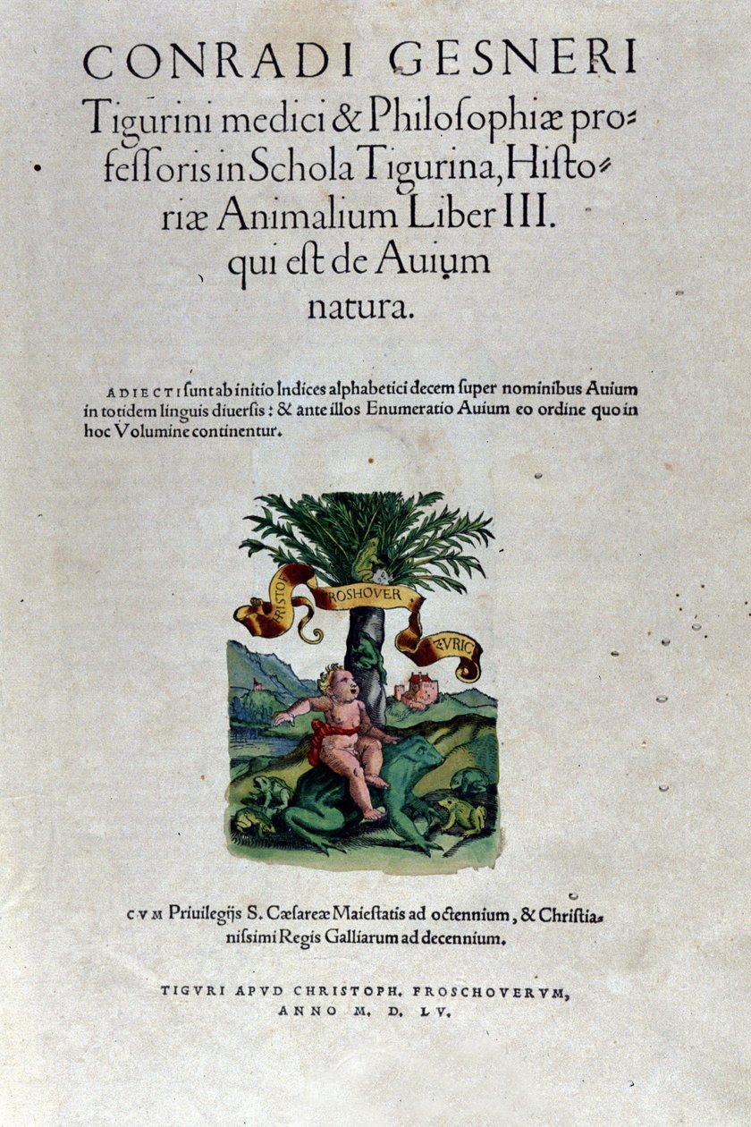 Conrad Gesner (1516 - 1565), Tiguri tarafından yazılan Historia Animalium