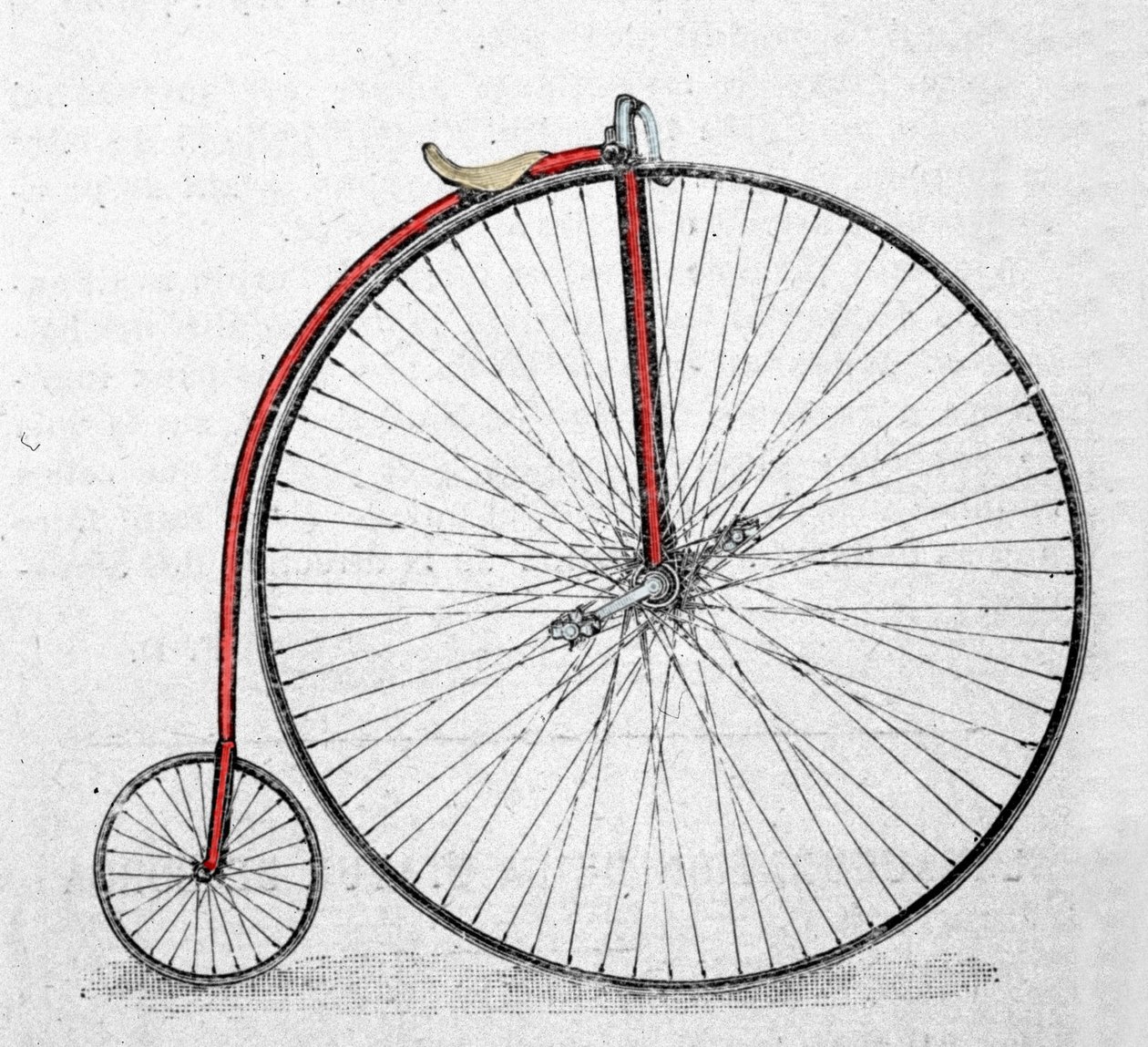 Grand bisiklet veya grand bi (grand-bi), 1865 ve 1870 yılları arasında icat edildi. by Unknown artist