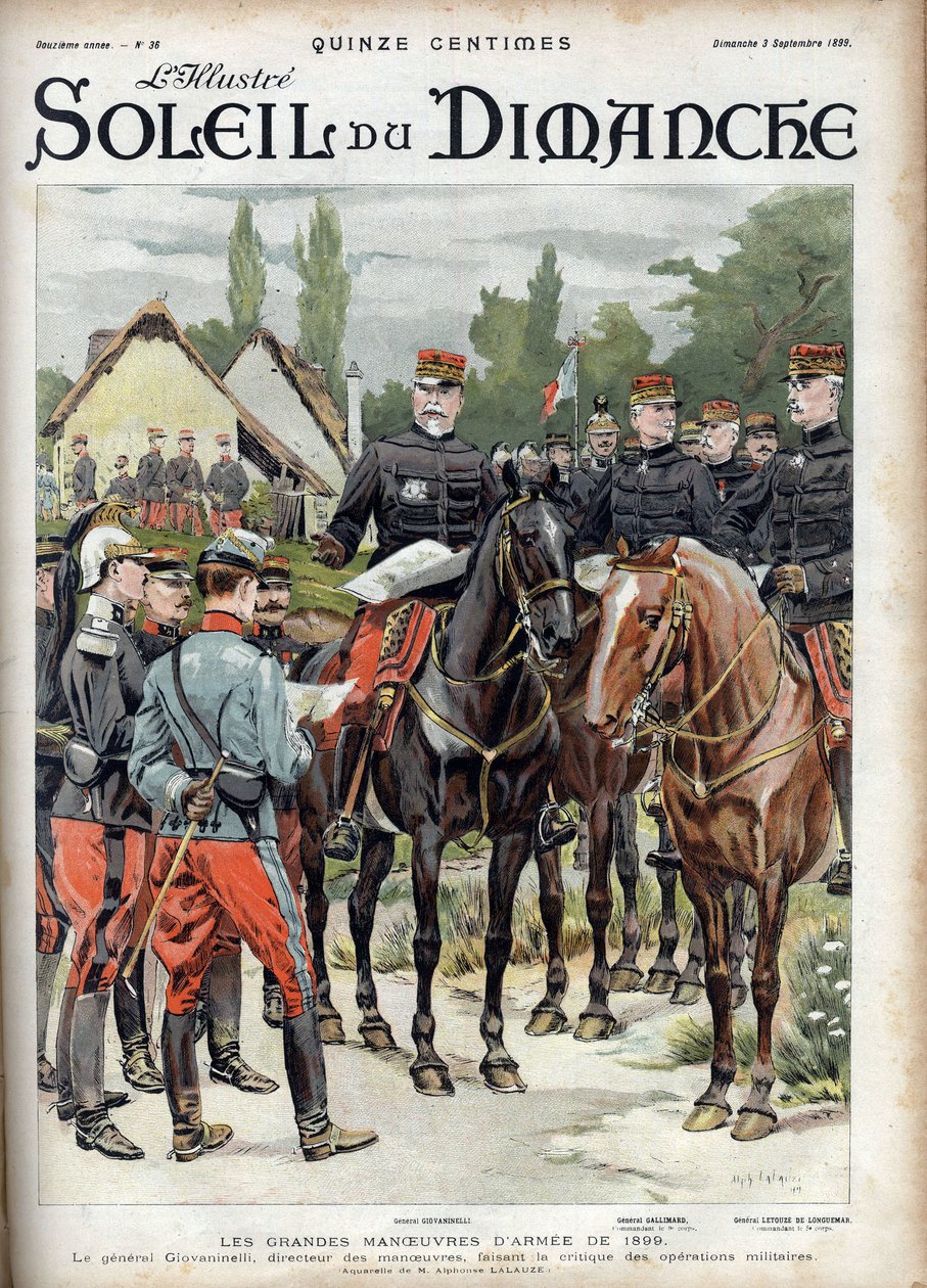 1899 ordusunun büyük manevraları. Manevralar müdürü General Giovaninelli, askeri operasyonları eleştiriyor. 3 Eylül 1899