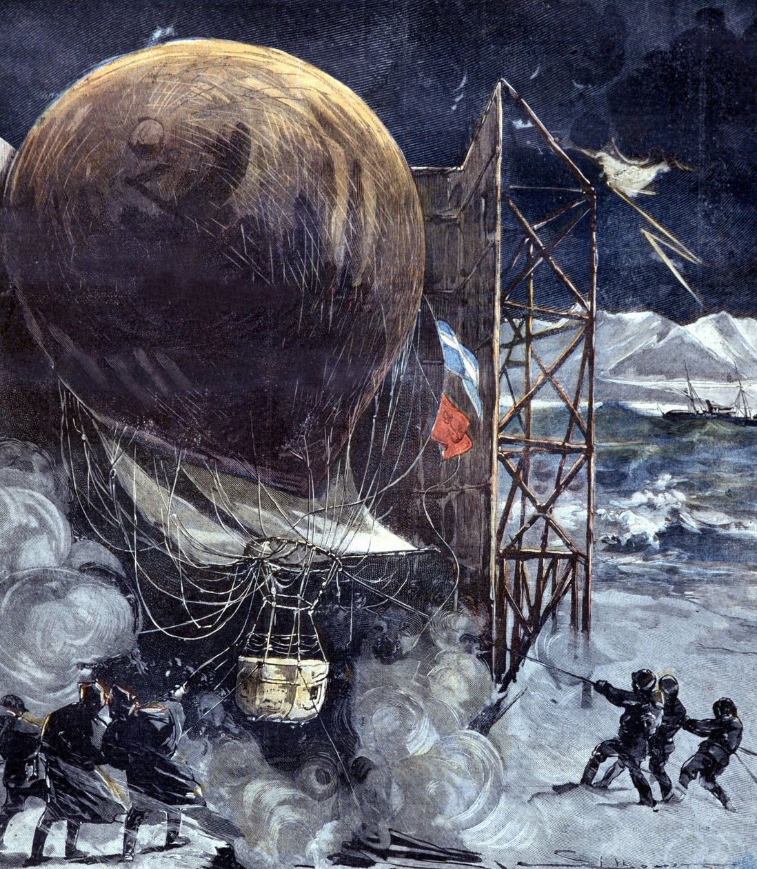 Hidrojen balonu Oernen (Aquila), İsveçli mühendis Solomon Andrée (1854 - 1897) tarafından Danimarka