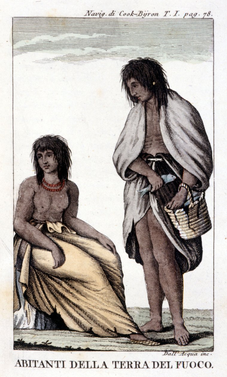 Tierra del Fuego (Şili) sakinleri. by Unknown artist