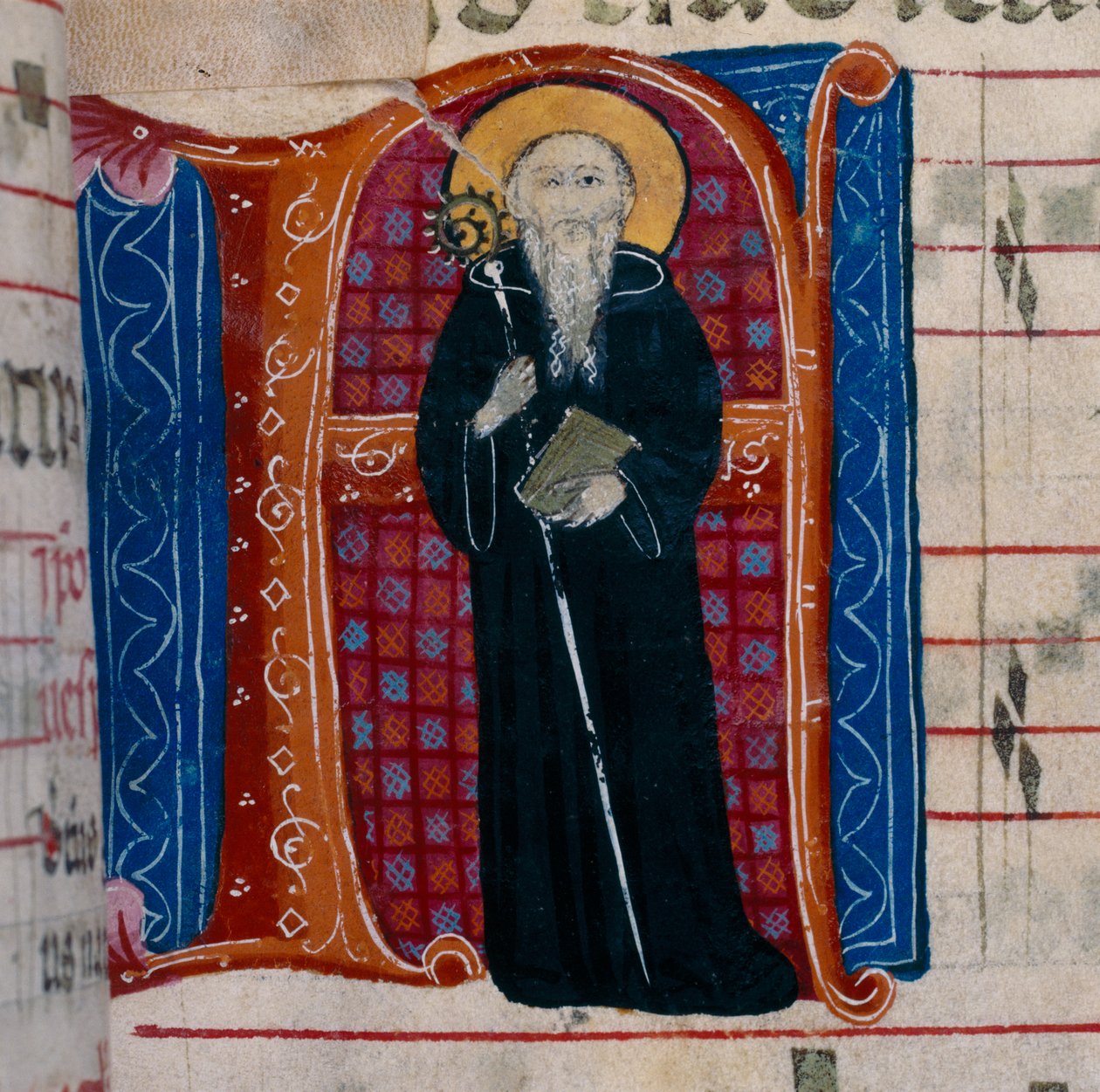 Aziz Benedict tasvirli A harfi: Bir Antiphonary