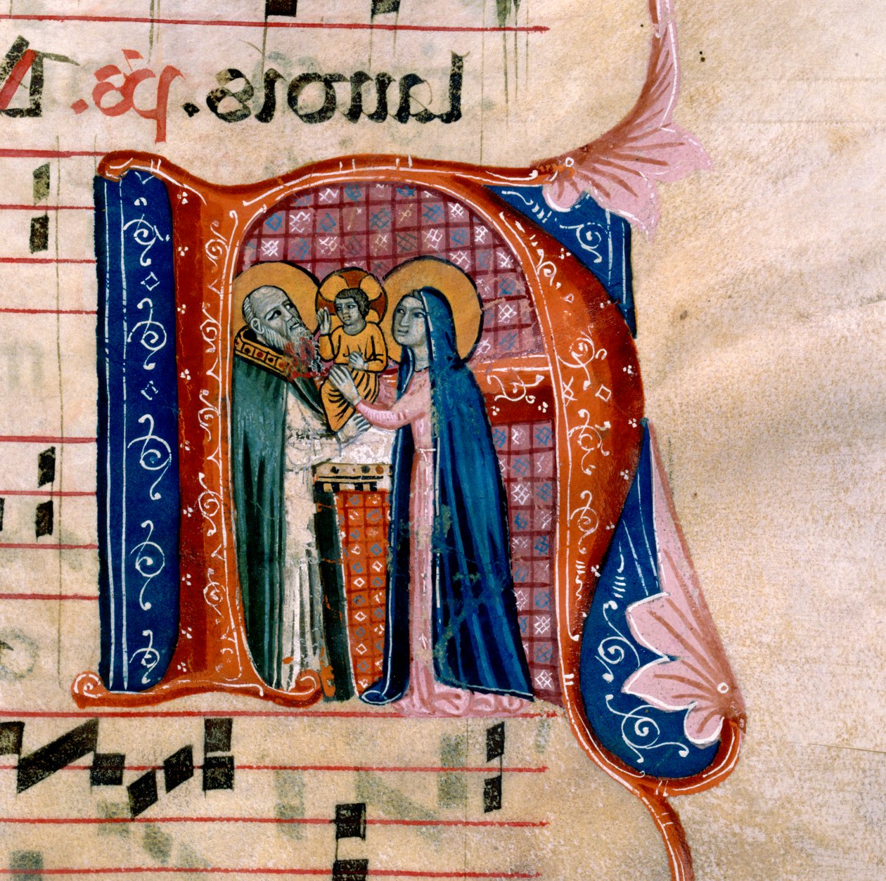 Tapınaktaki Sunumu tasvir eden "N" harfi: Antiphonary