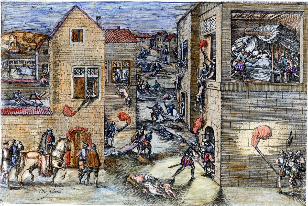 Aziz Barthelemy katliamı (1572). 17. yüzyıl gravürü. by Unknown artist