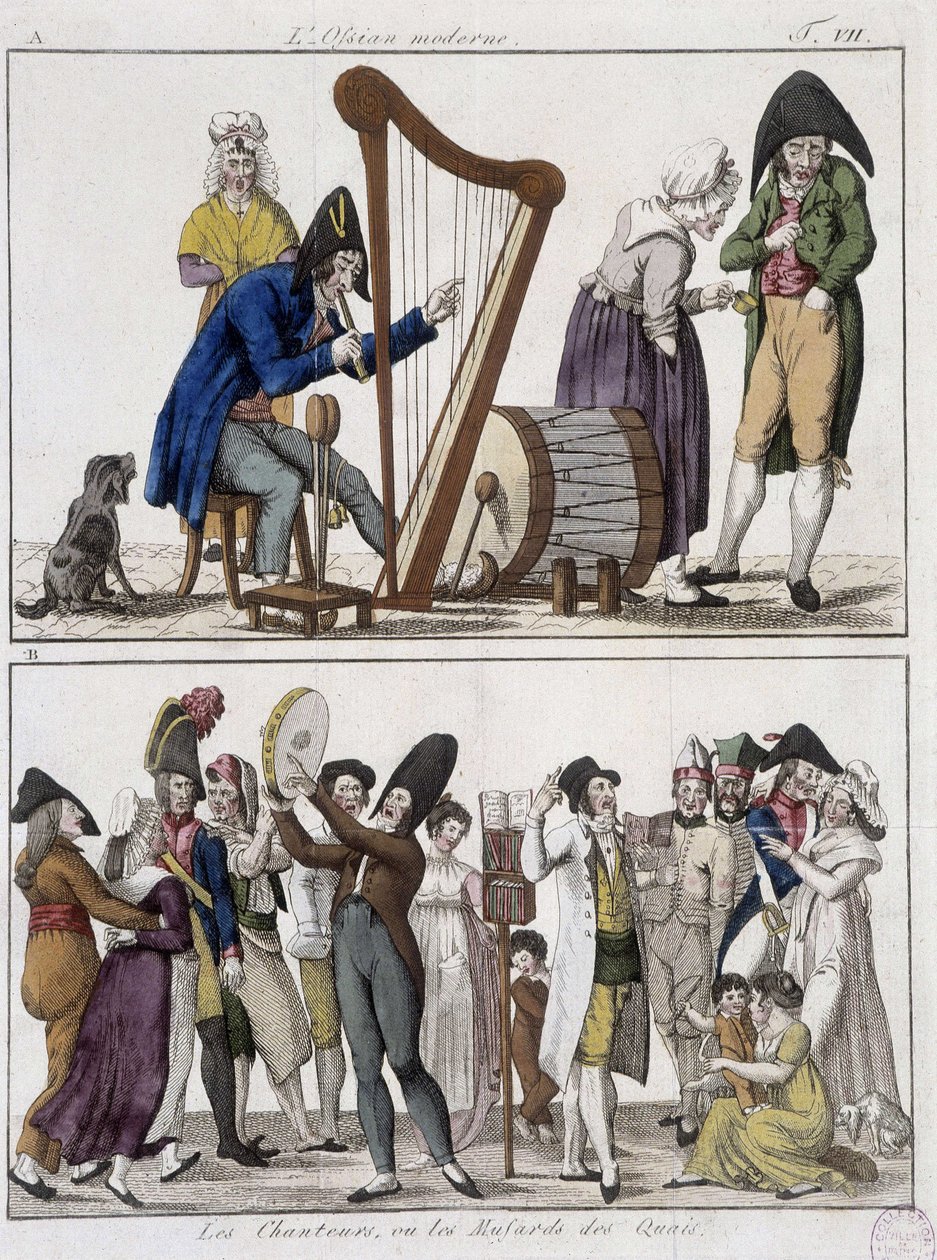 Modern Ossian (erkek orkestrası) ve “” Şarkıcılar veya rıhtımların musardları””” (Sokak Müzisyenleri) - Epinal