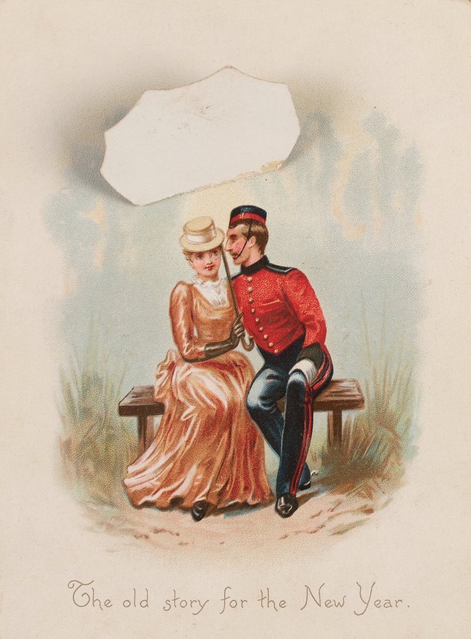 ?Yeni Yıl için eski hikaye?, Yeni Yıl kartı, 1885 dolaylarında by Unknown