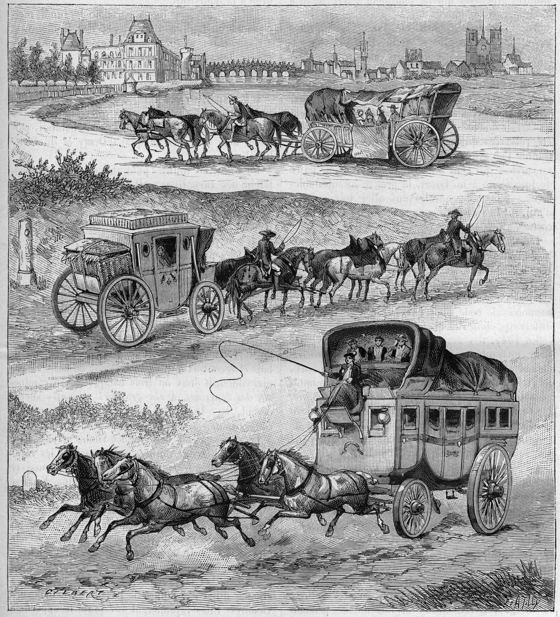 Eski seyahat vagonu, 17. yüzyıl seyahat vagonu, 18. yüzyıl seyahat vagonu ve demiryollarından önceki titizlik. 1888