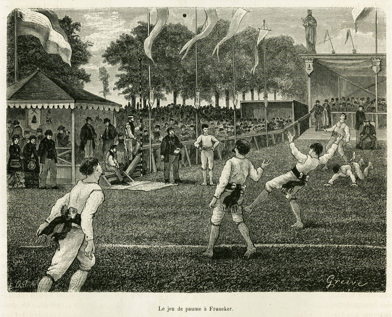 Palm oyununda Franeker (Hollanda) var. Edouard Charton (1807-1890), Hachette, Paris tarafından yönetilen le tour du monde 1886