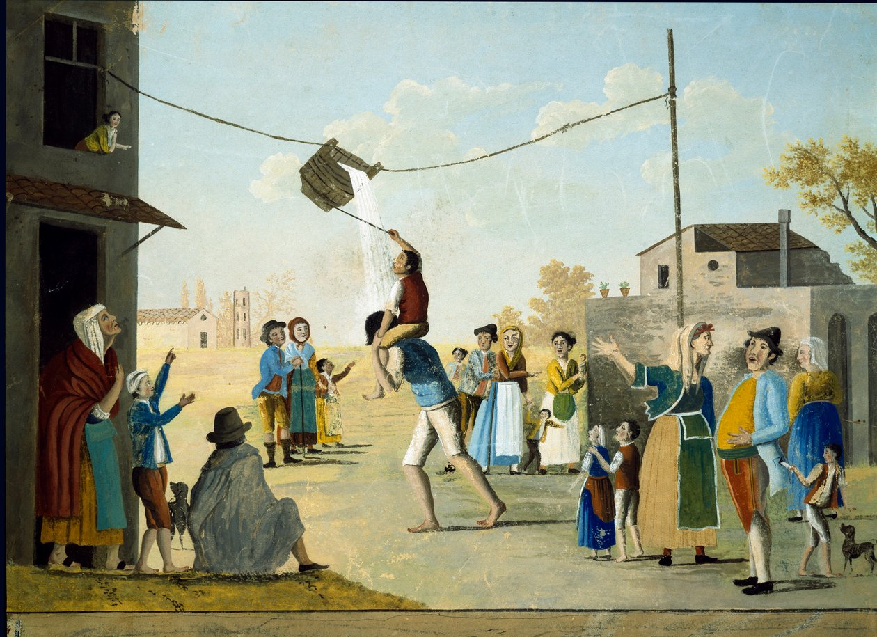 Napoli Anonim tablosundaki popüler kova oyunu. 19. yüzyıl Napoli Museo Nazionale di San Martino by Unknown artist