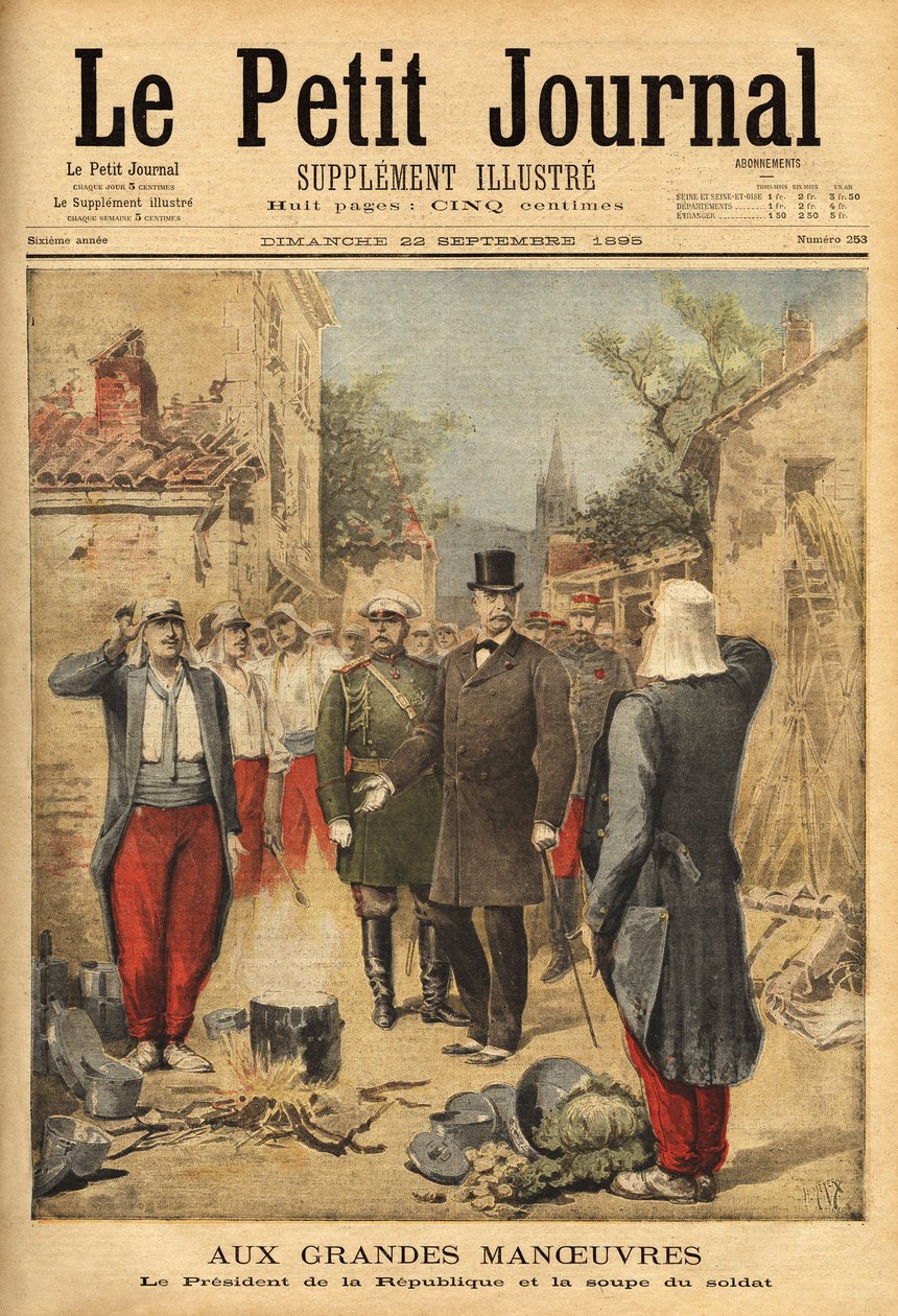 Cumhuriyetin cumhurbaşkanı Felix Faure (1841-1899), tüm ziyaretçiler için büyük manevralar ve gelenekler sırasında Langres