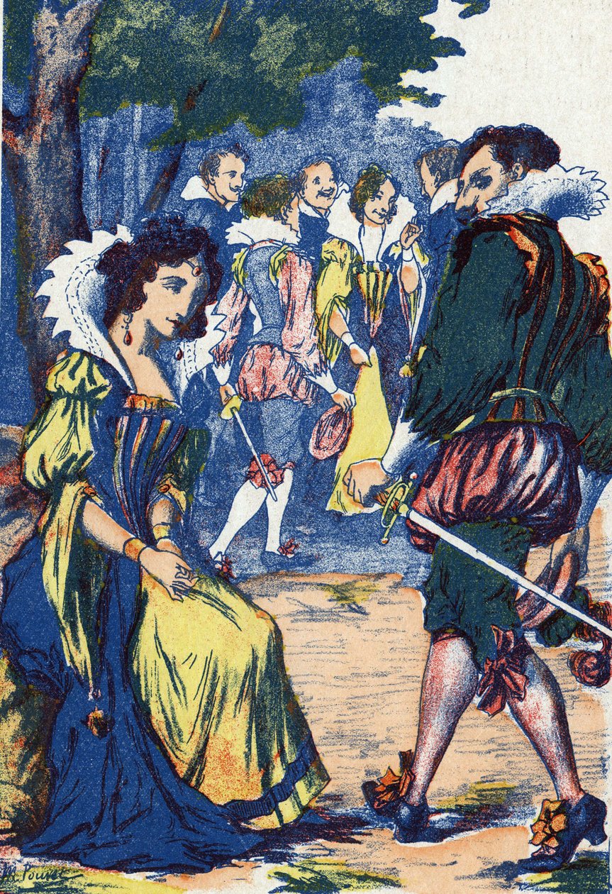 Prensesin aptallığı saraylıları uzaklaştırdı. “Riquet à la houppe” için anonim illüstrasyon, Charles Perrault (1628-1703), Fransız yazar. Görüntüler Marcel Vagne, Jarville Nancy, tarihsiz (19. yüzyılın sonu). by Unknown artist