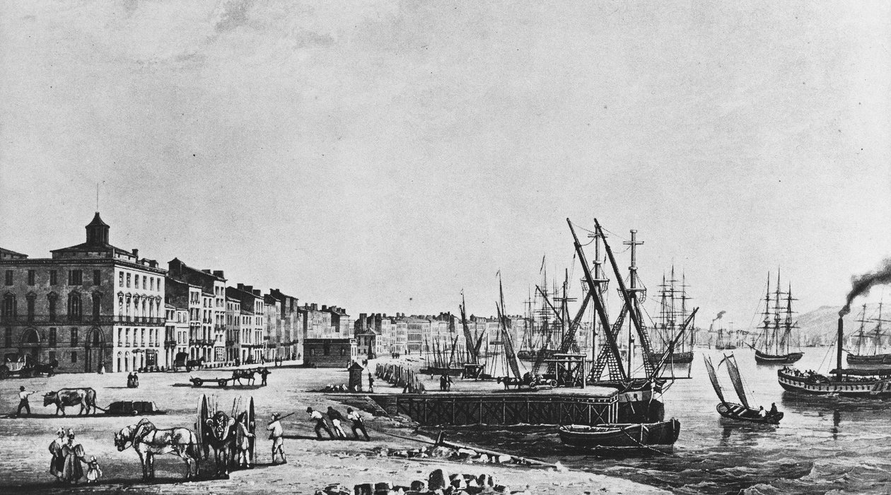 1833 yılında Bordeaux rıhtımları by Unknown artist