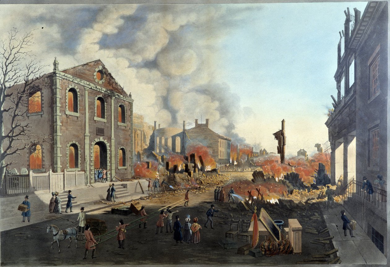 16-17 Aralık Büyük New York Yangınından sonraki kalıntılar by Unknown artist