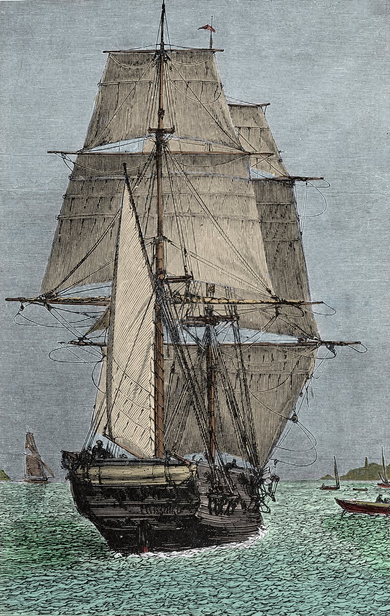 "Beagle" gemisi (Darwin'in doğa bilimci olarak katıldığı keşif gezisi) by Unknown artist