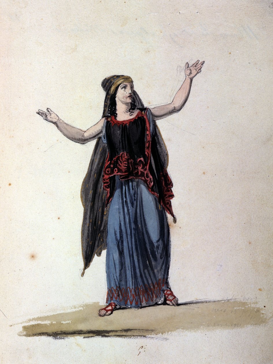 Argonotların döngüsünden sonra cadı Medea. 19. yüzyıl çizimi. by Unknown artist