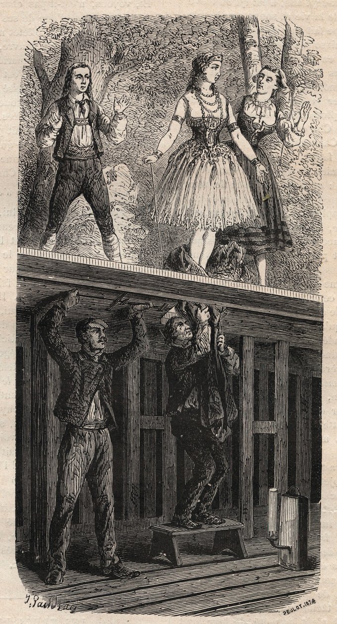 Tiyatro hileleri - metamorfoz - 1875 gravürü by Unknown artist