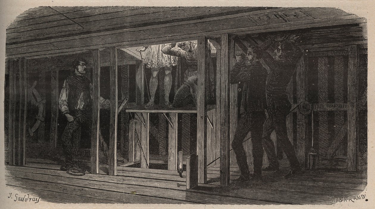 Tiyatro hileleri - yutma - 1875 gravürü by Unknown artist