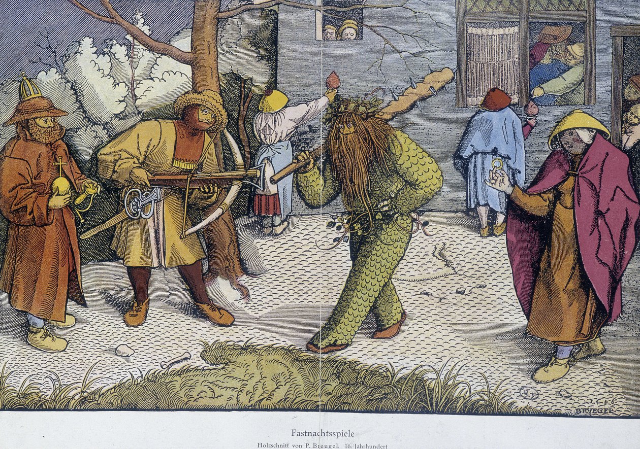 Tiyatro Oyunları: Karnaval Günü - breughel ahşap üzerine bir dokümanın repliği by Unknown artist