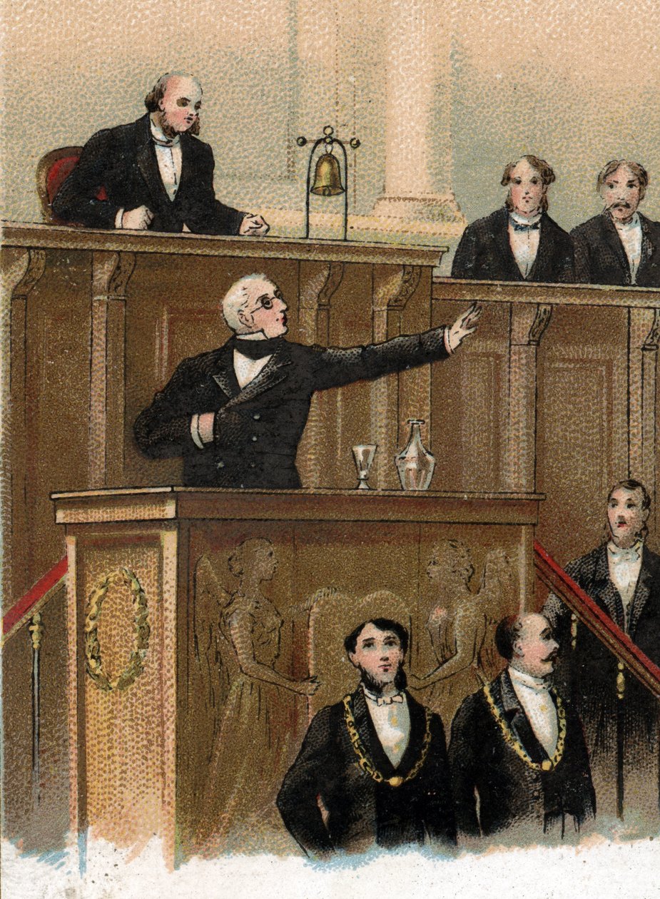 Adolphe Thiers'in (1797-1877) 1870 olaylarını, 3 Mayıs 1866'yı tahmin ederek yasama organına sunulmasında geriye tek bir suç kalmıştır (Adolphe Thiers, kolordu toplantı salonunda konuşması lÃ by Unknown artist