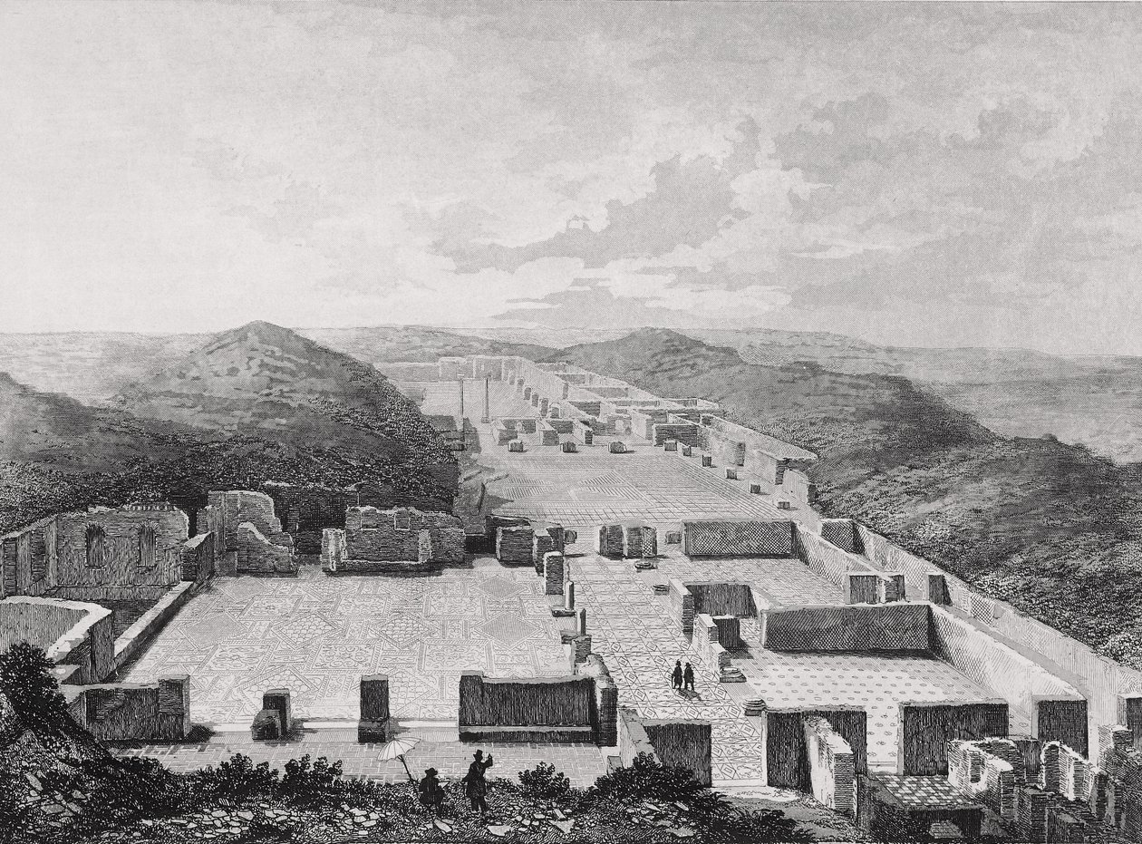 Ostia Antik Termal Banyoları, İtalya 19. Yüzyıl. by Unknown artist