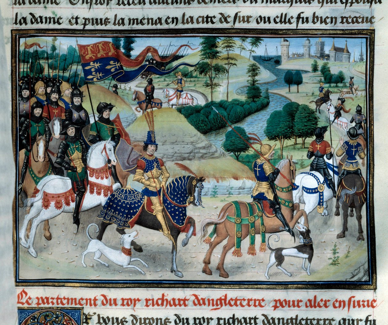Üçüncü Haçlı Seferi: Richard Lion Heart (ya da İngiltere Kralı I. Richard (1157-1199), 15. yüzyıl Loyset Liedet