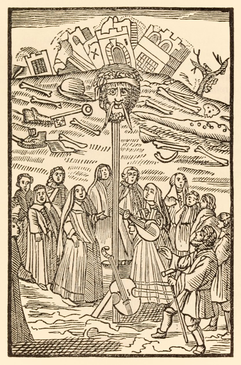 Şüpheli Kale yıkılacak ve Dev Umutsuzluk Başını Bu Dünyadan, Gelecek Olanlara İlerleyen Hacılardan Kaybetti John Bunyan (1628-1688) Christiana ve Mercy play mu by Unknown