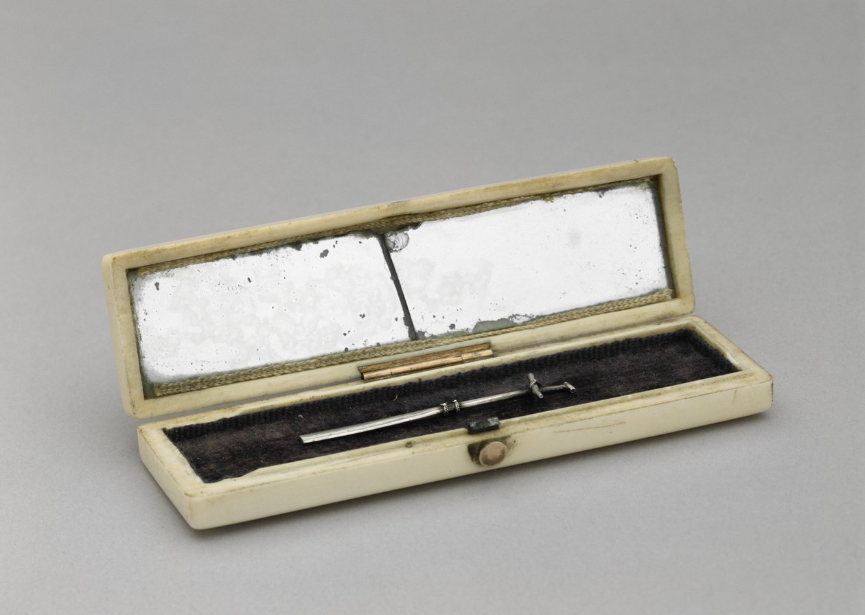 Kürdan Kılıfı, c. 1840-1880 (fildişi, gümüş, aynalı cam, kadife) by Unknown artist