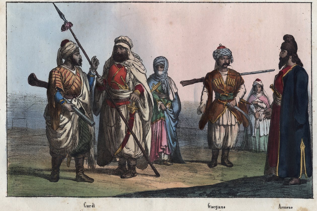 Geleneksel Kürt kostümleri - Gürcüce - Ermenice - by Unknown artist