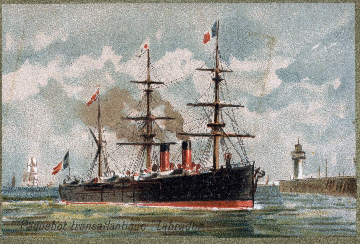 Transatlantik astar “Labrador.”” 1880 civarında. 19. yüzyıl kromolitografisi. by Unknown artist