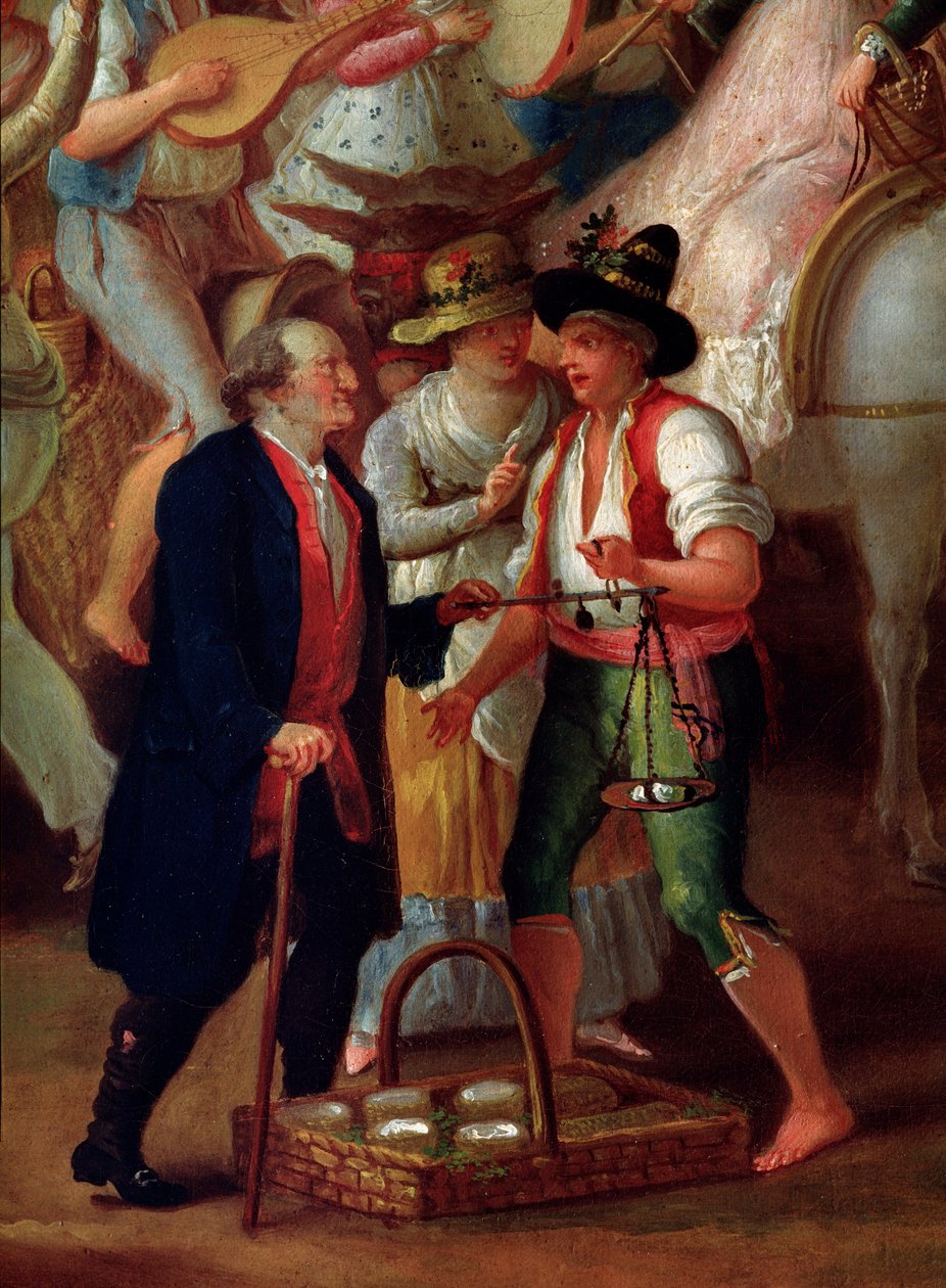 Gezici mozzarella satıcısı Anonim tablo. 19. yüzyıl Napoli, Museo di San Martino by Unknown artist