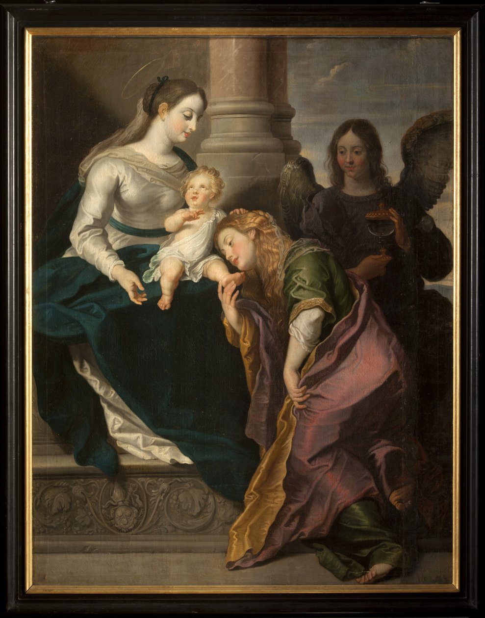 Triptik. Tablo. İmzalı L. Segers (?). Omnia enpitras (?) metnini içeren rozet. 1627. by Unknown artist