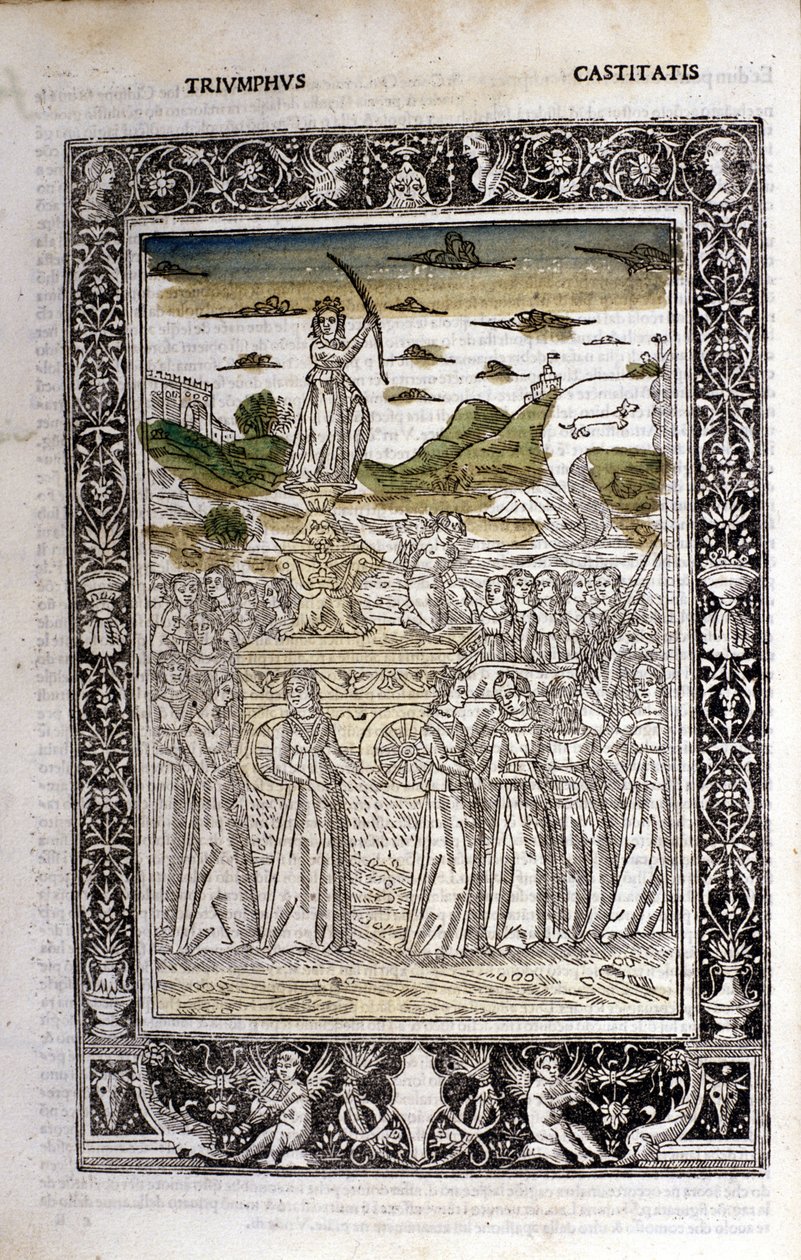 Petrarca'nın İffetinin Zaferi (Francesco Petrarca). Minyatür sd. İncil. Trivulziana, Milano. by Unknown artist