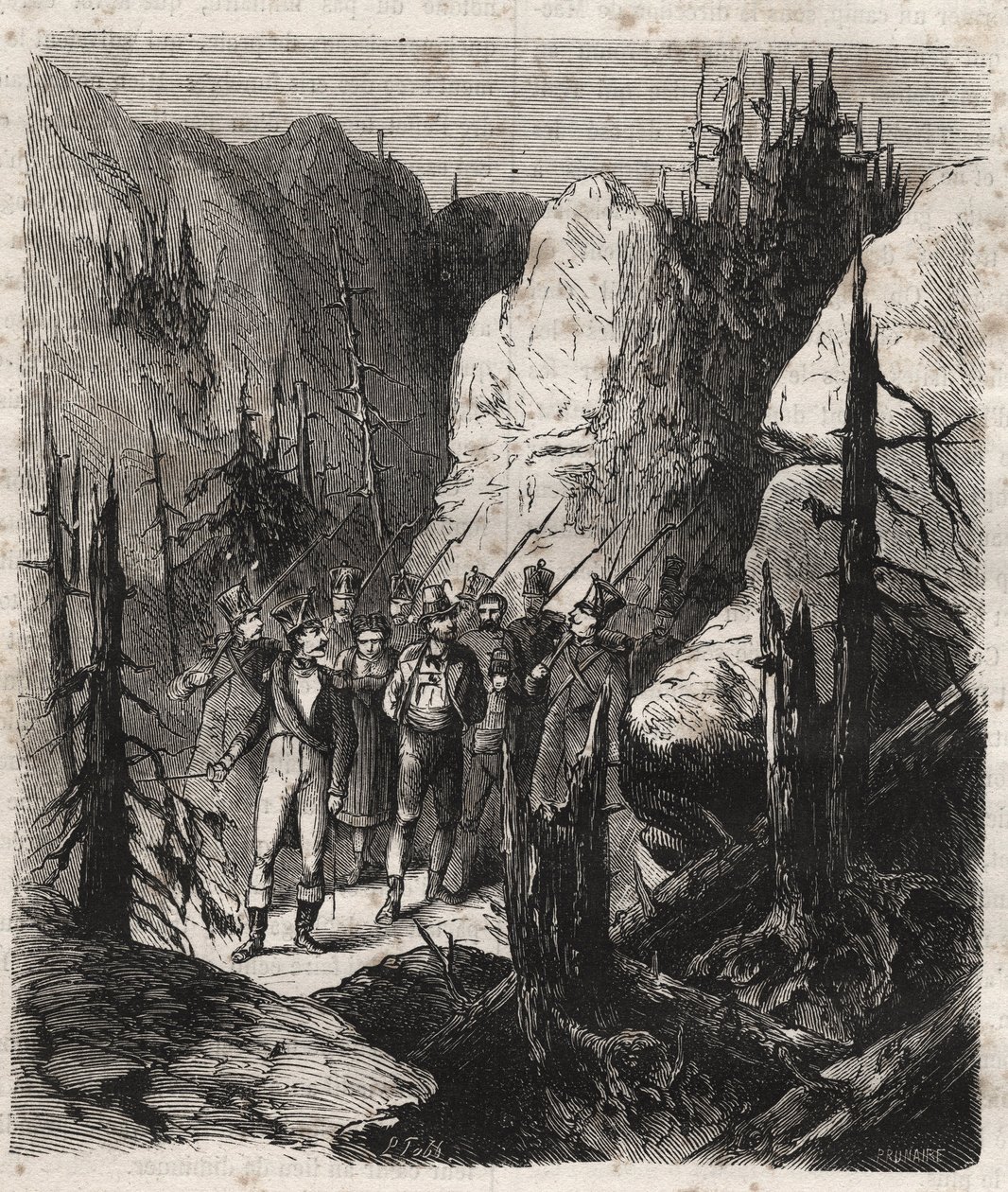 Tirol vatansever Andreas Hofer (1767-1810) tutuklandı - Tirol vatansever Andreas Hofer (1767-1810) 19/01/1810 tarihinde İtalyan birlikleri tarafından tutuklandı Pierre Zaccone tarafından “Histoire des societes secretes, politiques et religieuses” içinde 18 by Unknown artist