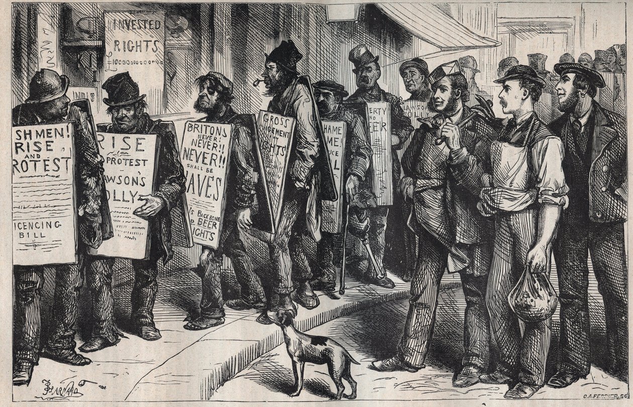 ABD: Alkol bağımlılığına karşı Birlik adına protesto 1875 by Unknown artist