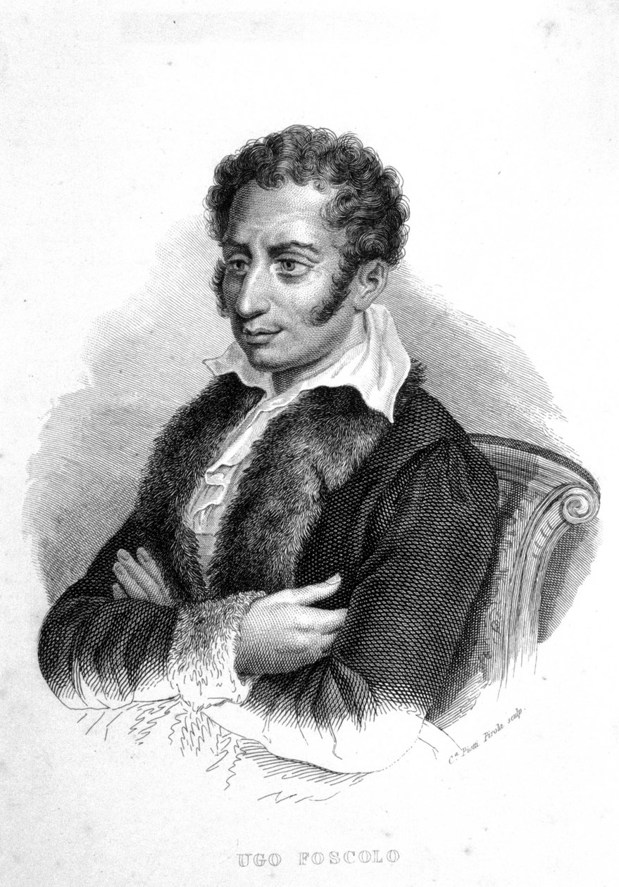 Ugo Foscolo (1778 - 1827), İtalyan şair ve romancı by Unknown artist