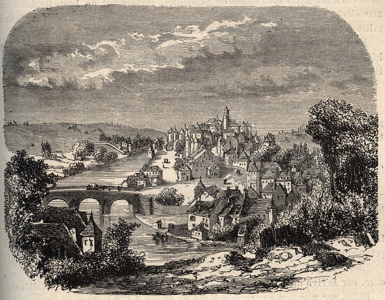 Uzerche - Correze - Fransa - “” PATRIE” üzerine gravür - FRANSA