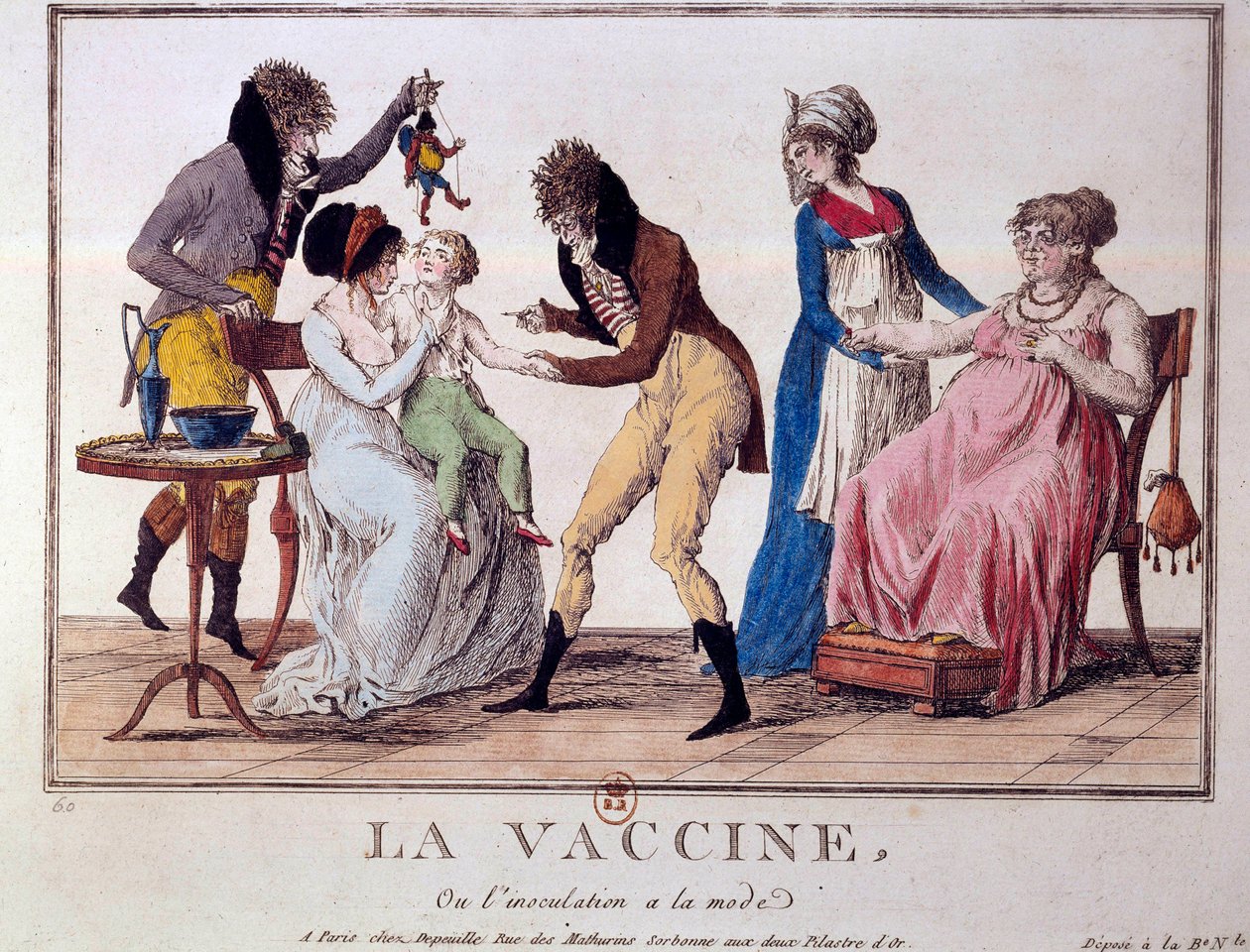 Aşı veya aşılama modadır. 19. yüzyılın başından itibaren gravür. Paris, B.N. by Unknown artist
