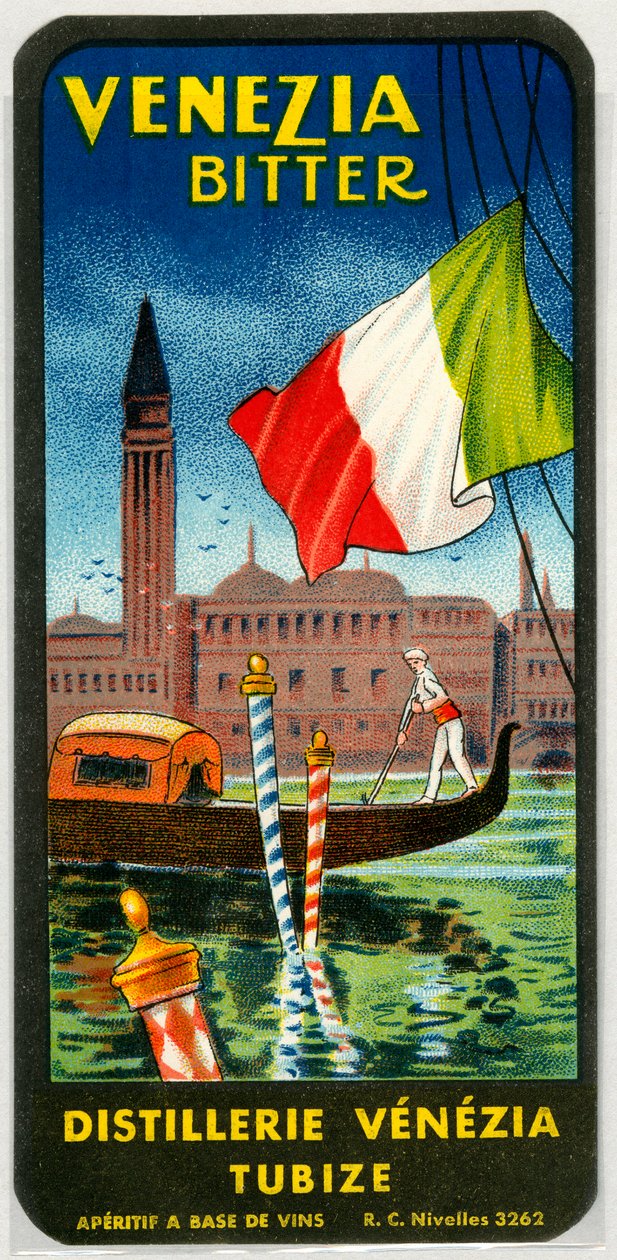Venezia acı alkol reklamı (19. yüzyılın sonlarında Kromolitografi) by Unknown artist