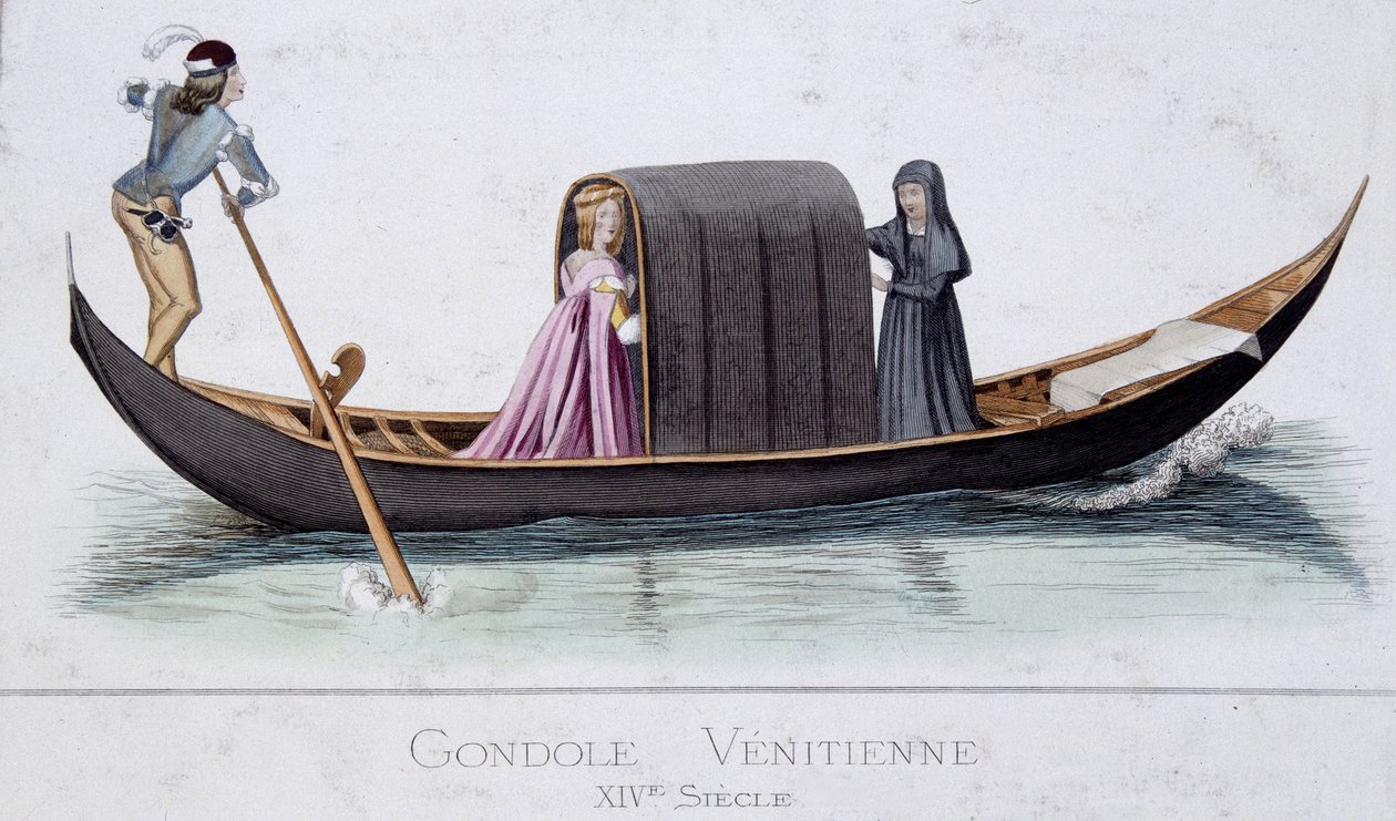 14. yüzyılın Venedik gondol by Unknown artist