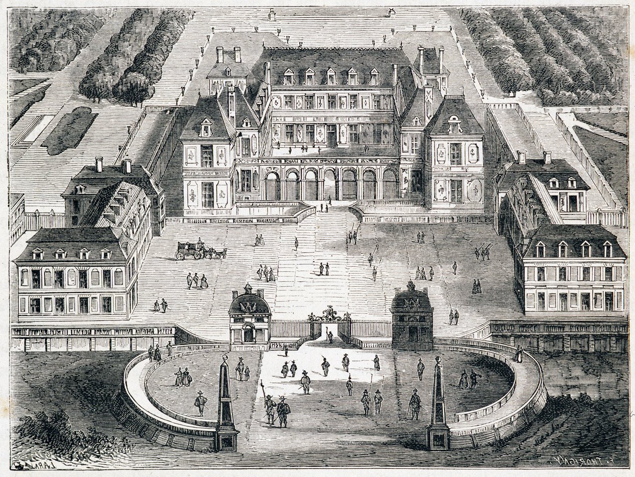 Louis XIII altında Versailles - gravür by Unknown artist