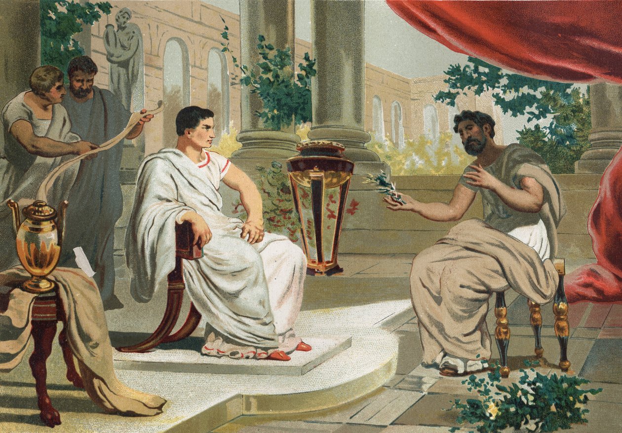 Yaşlı Pliny ile Vespasian (Latince Titus Flavius Vespasianus