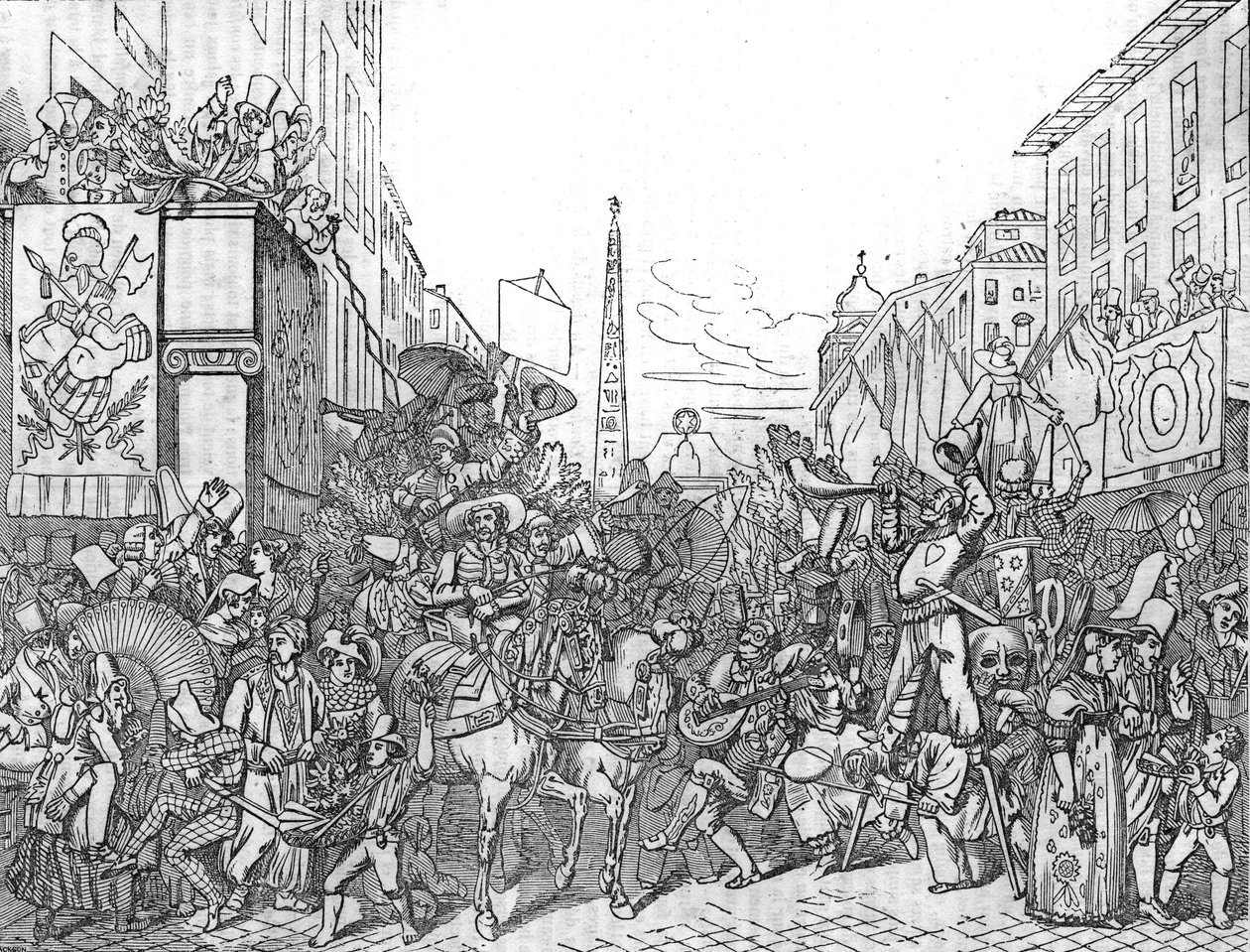 1836 Karnavalı (Carnevale) sırasında Roma