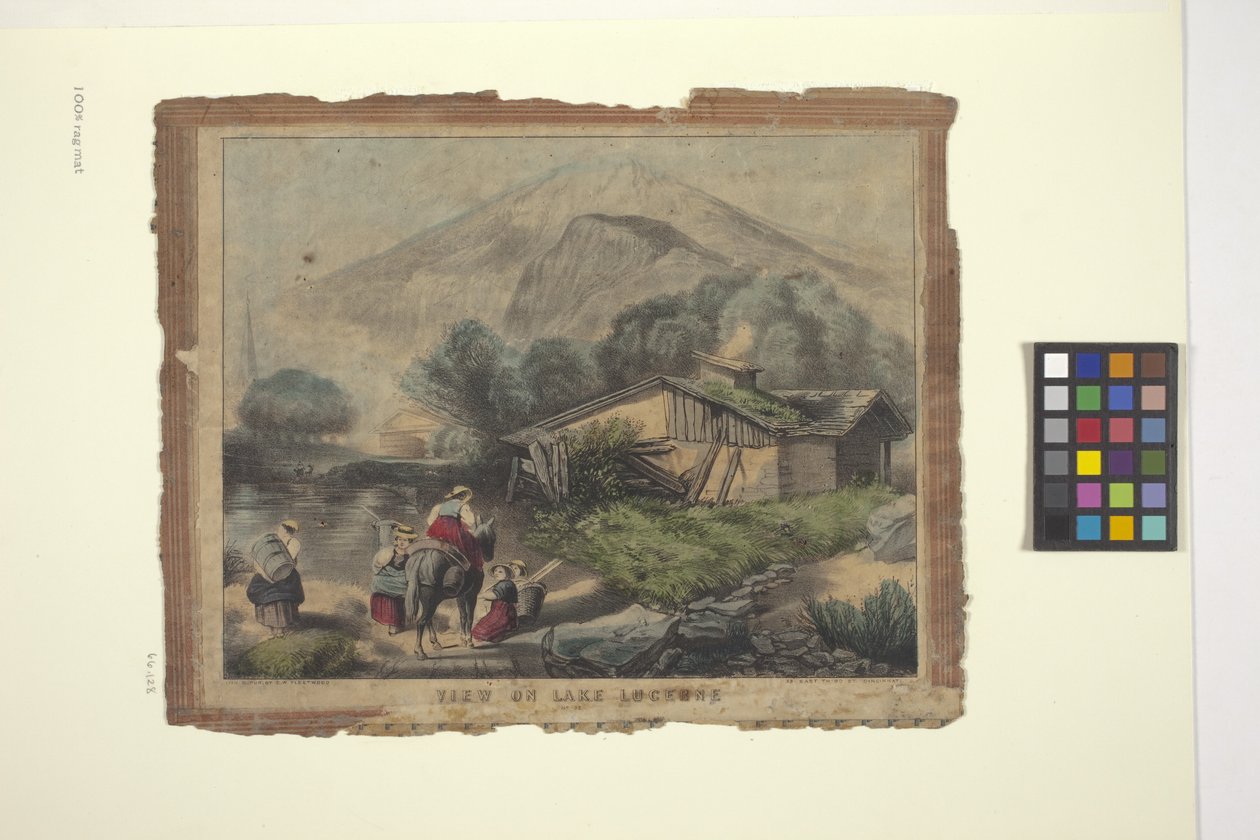 Lucerne Gölü'nün Görünümü (elle renklendirilmiş litografi) by Unknown artist
