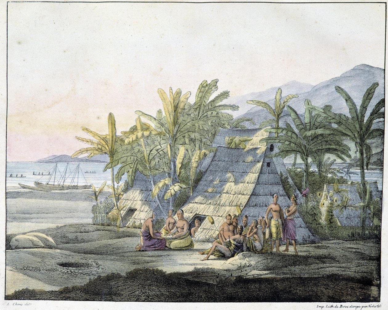Sandviç Adalarında Görünüm - “” Ekinoks Bölgelerinin Manzaraları ve Manzaraları, Dünya çapında bir yolculukta toplandı””, sd. 19. yüzyılın başlarında by Unknown artist