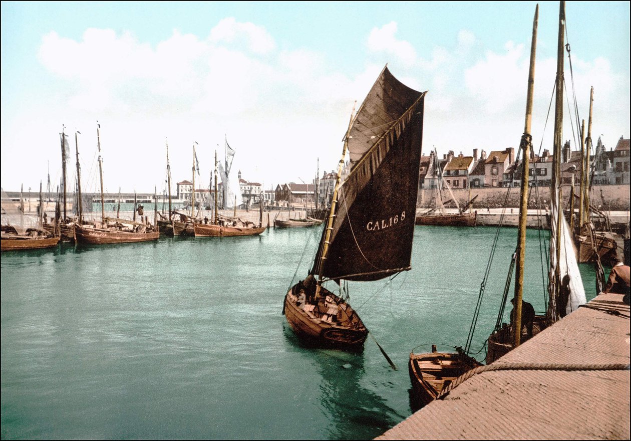Calais, liman manzarası. Fotokrom v. 1890. by Unknown artist