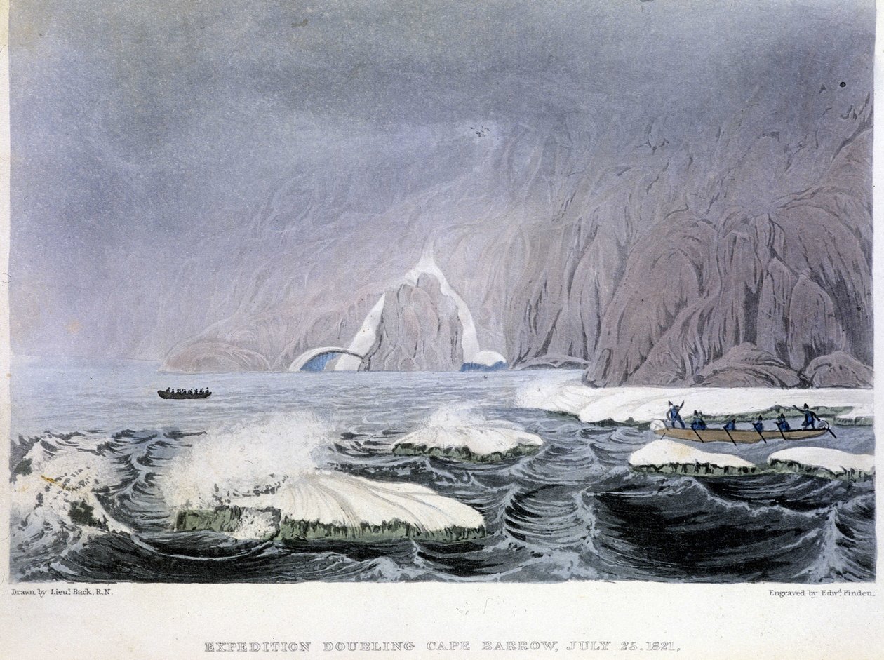 Cape Barrow'un Görünümü - “” 1819-1821 yıllarında Kutup Denizi kıyılarına bir yolculuğun Anlatısında”, John Franklin, ed. Londra by Unknown artist