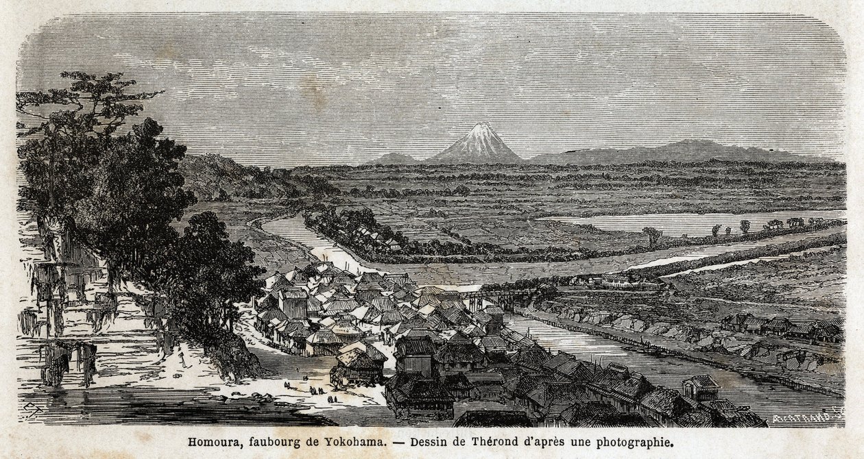 Arka planda Fuji Dağı ile Yokohama banliyösü Homoura
