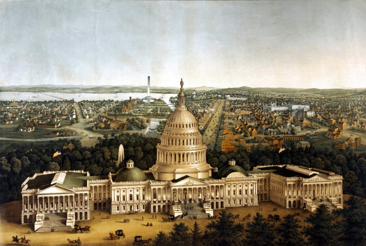 Bir 1820 performansında Washington ve Beyaz Saray